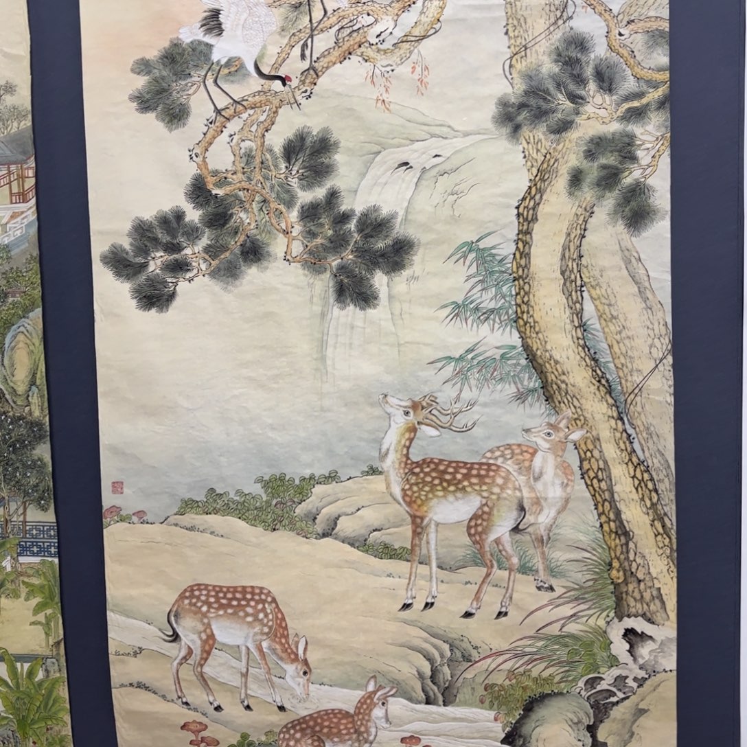 国画六尺花鸟作品