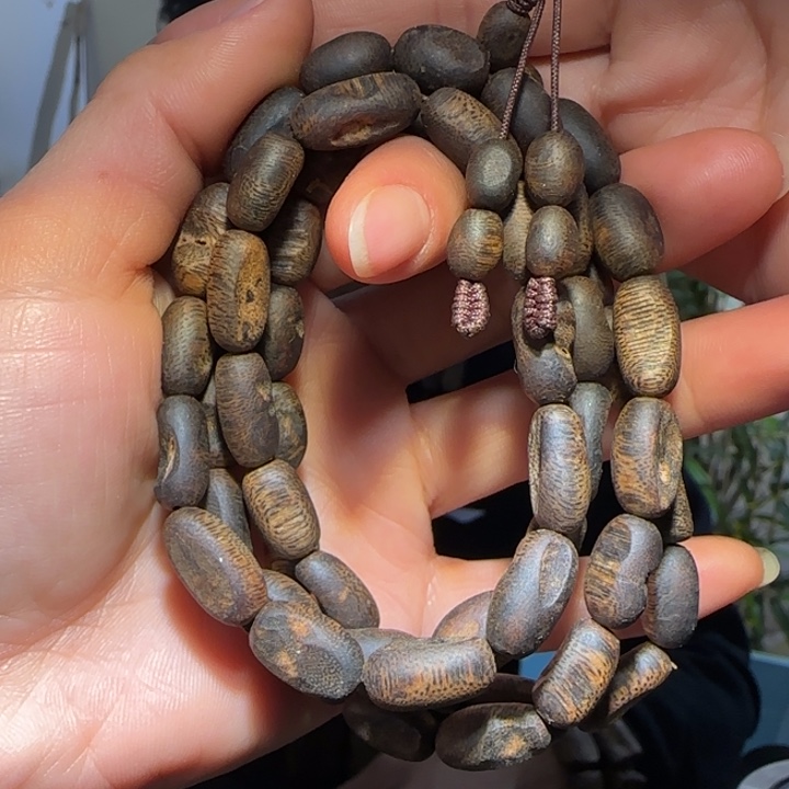 沉香手串虎斑棋沉水链子34.2克