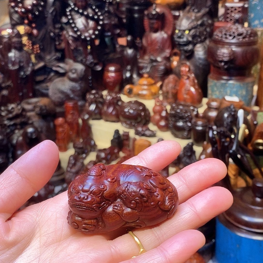 檀香紫檀（小叶紫檀）母子貔貅