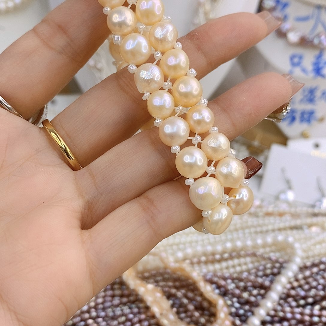 淡水珍珠手绳合金