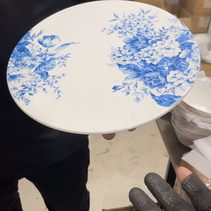 瓷片切尔西蓝蛋糕架一个 25厘米 样品