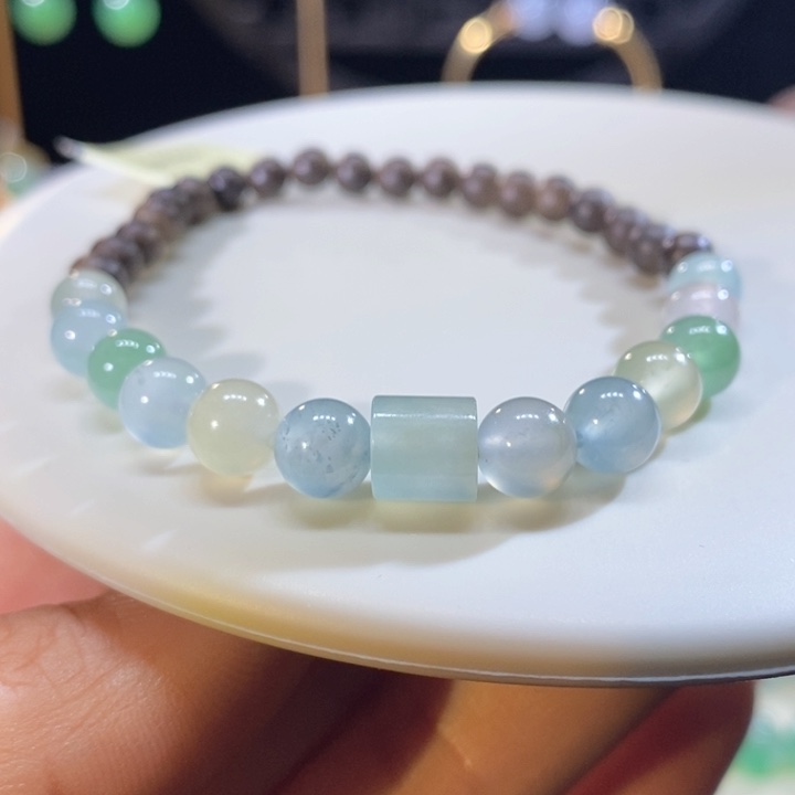 翡翠未镶嵌吊坠(不含链)翡翠莫兰迪圆珠手串