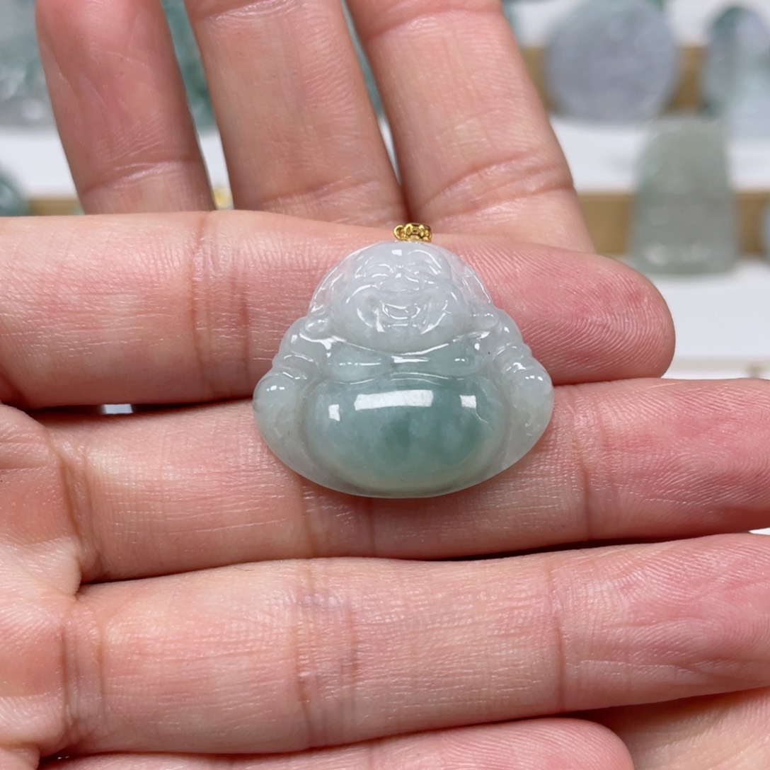 翡翠颈饰未镶嵌天然翡翠A货佛公G