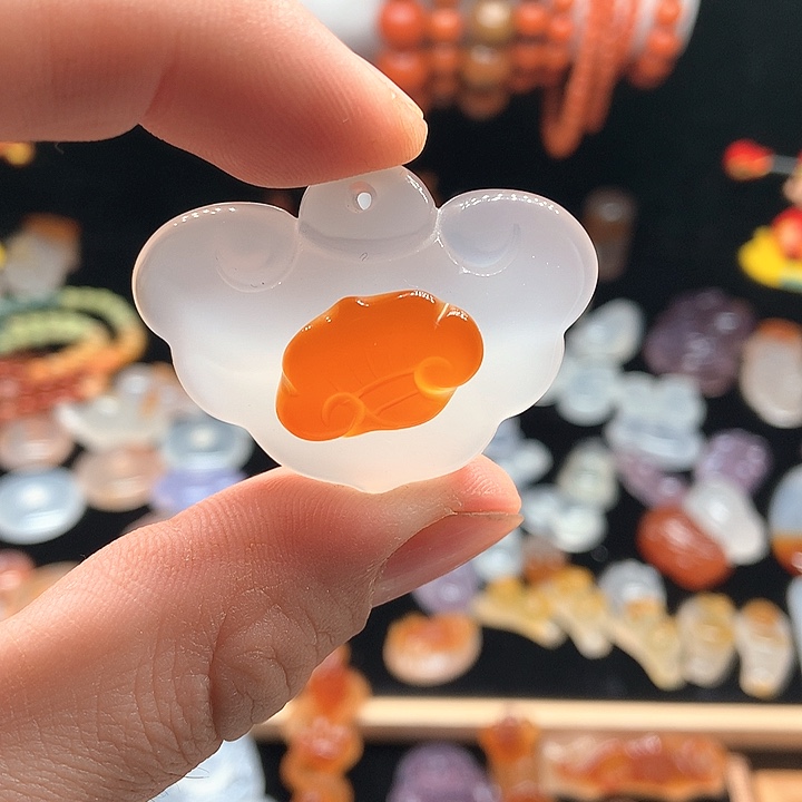 玛瑙/玉髓吊坠(不含链)未镶嵌清**月