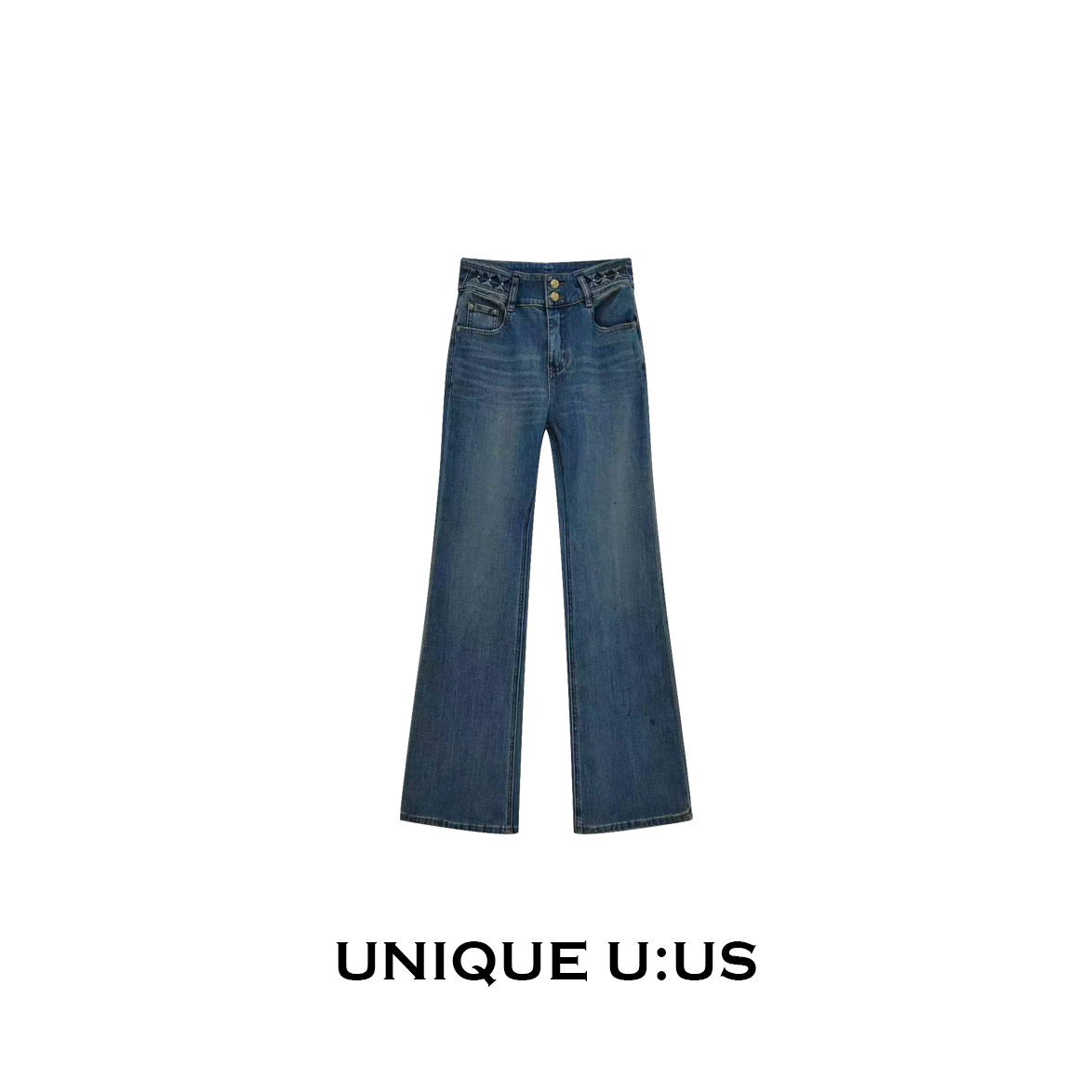 UNIQUE U:US [林雪雪] 春季新品气质设计女装牛仔裤250029