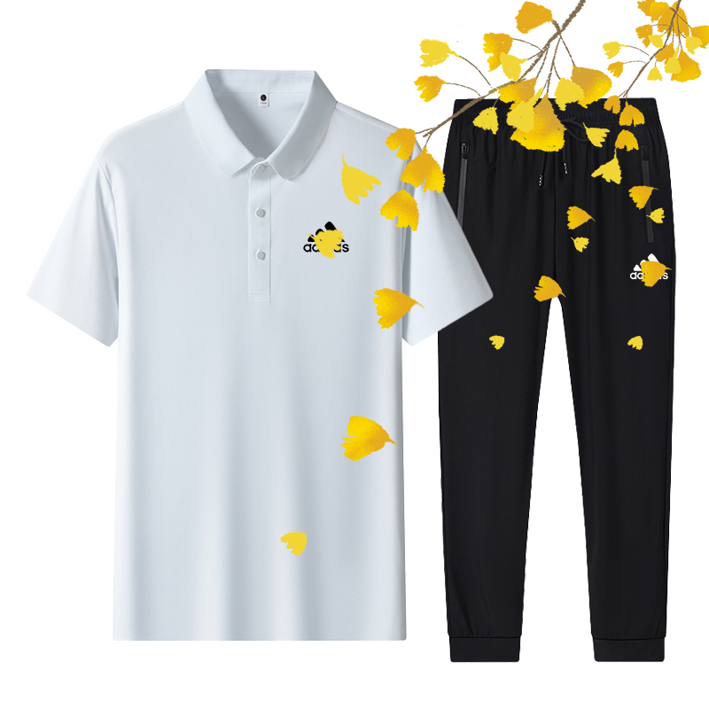 夏季男士板正polo衫凉感透气商务休闲懒人奢感设计套装