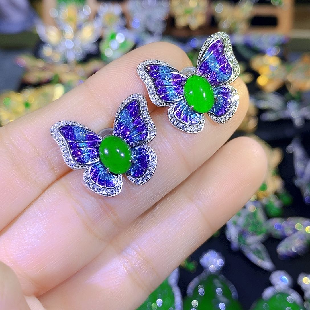 吊坠(不含链)银S925镶嵌翡翠