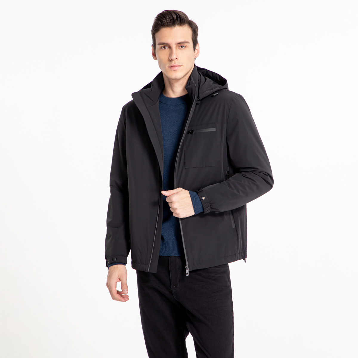 路卡迪龙-连帽防风男免烫商务休闲棉服可拆卸帽子354246156