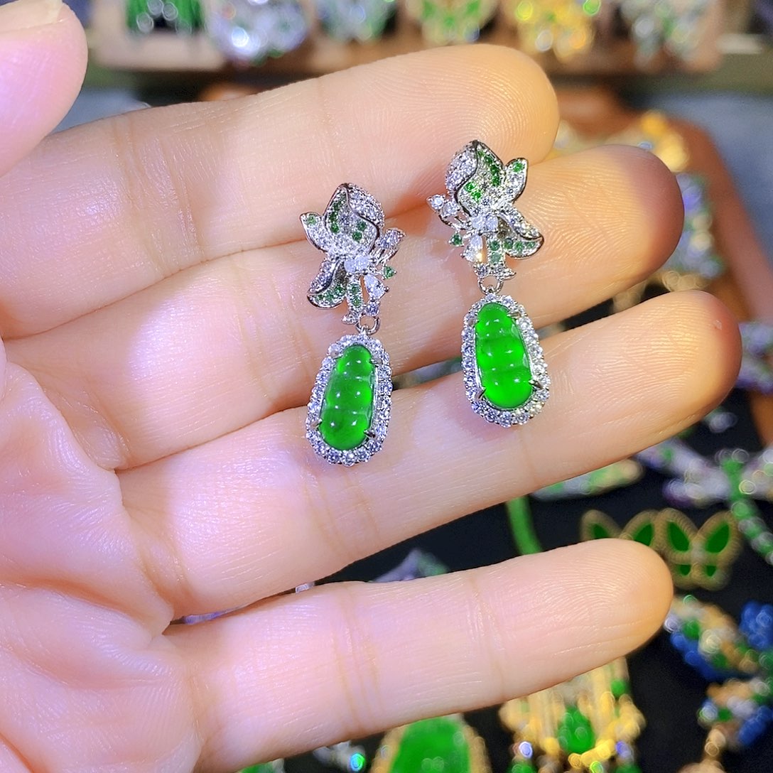 吊坠(不含链)银S925镶嵌翡翠