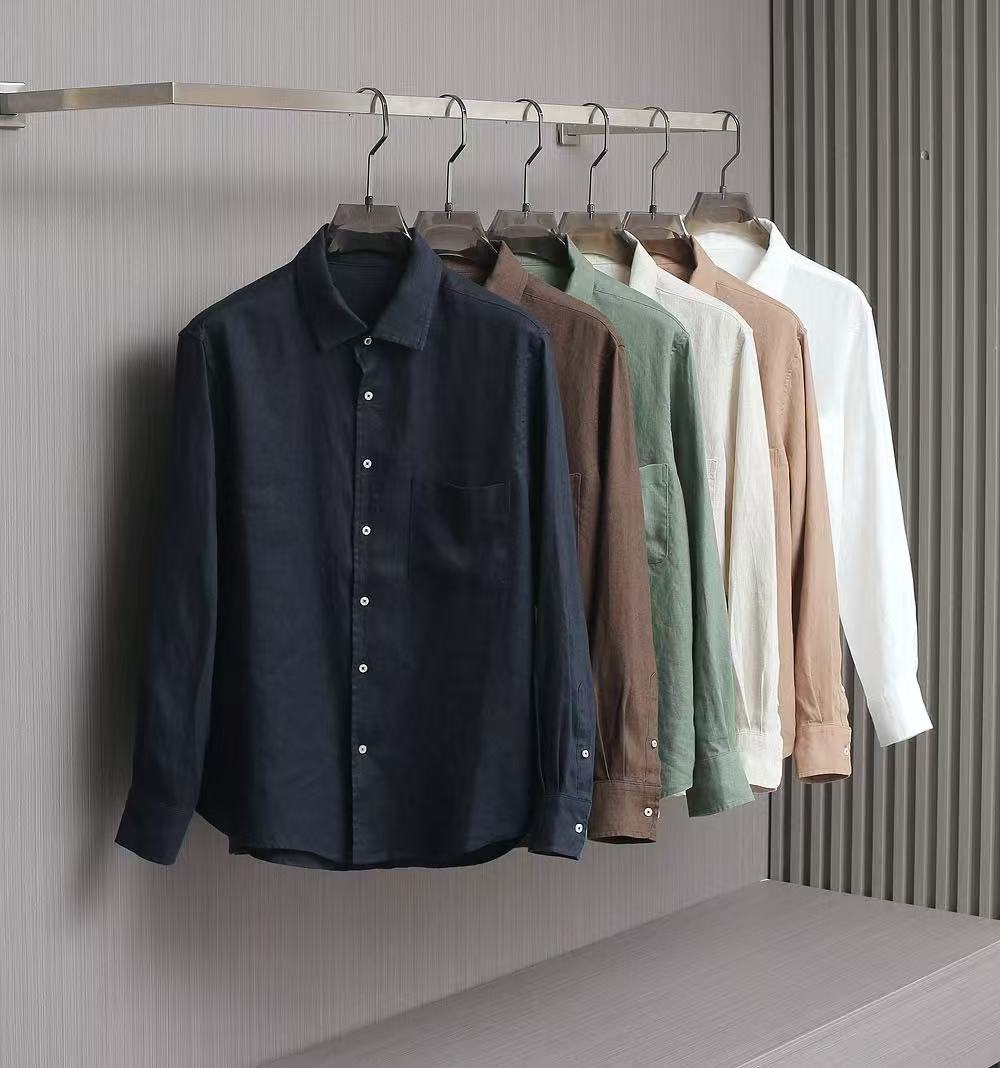 LP-8815-亚麻秋季长袖衬衫