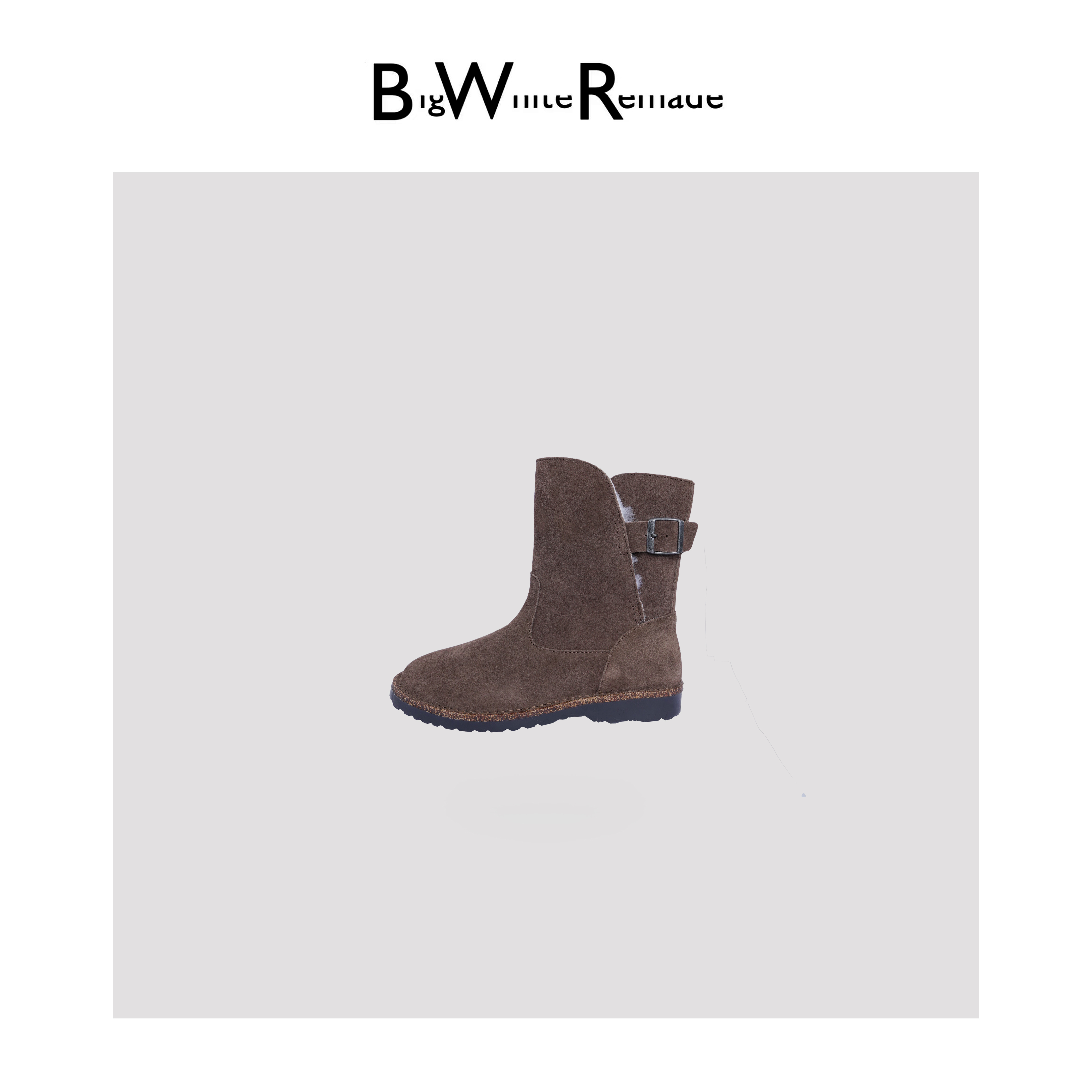 BIG WHITE REMADE“呼吸靴”牛反绒+羊皮毛一体舒感风雪地靴D6L113