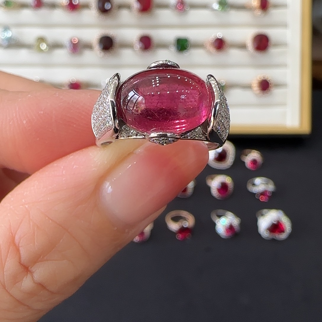 碧玺戒指18K金镶嵌4.9ct
