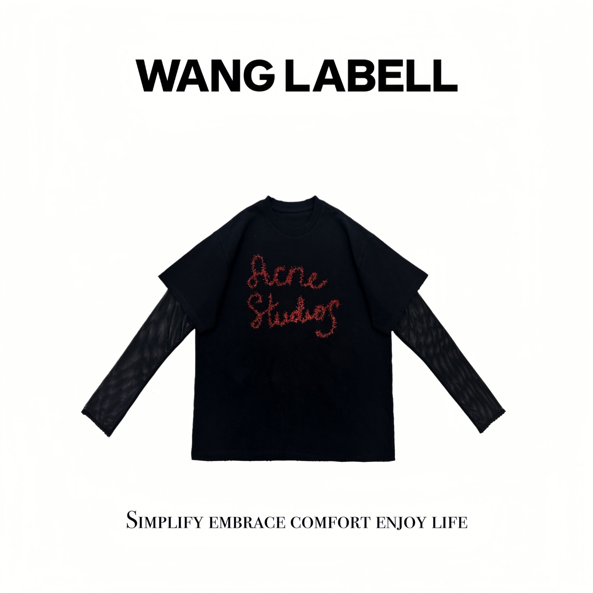 【冬】|  新年红线刺绣长袖T恤  重工设计感（喜欢宽松可以大一码）