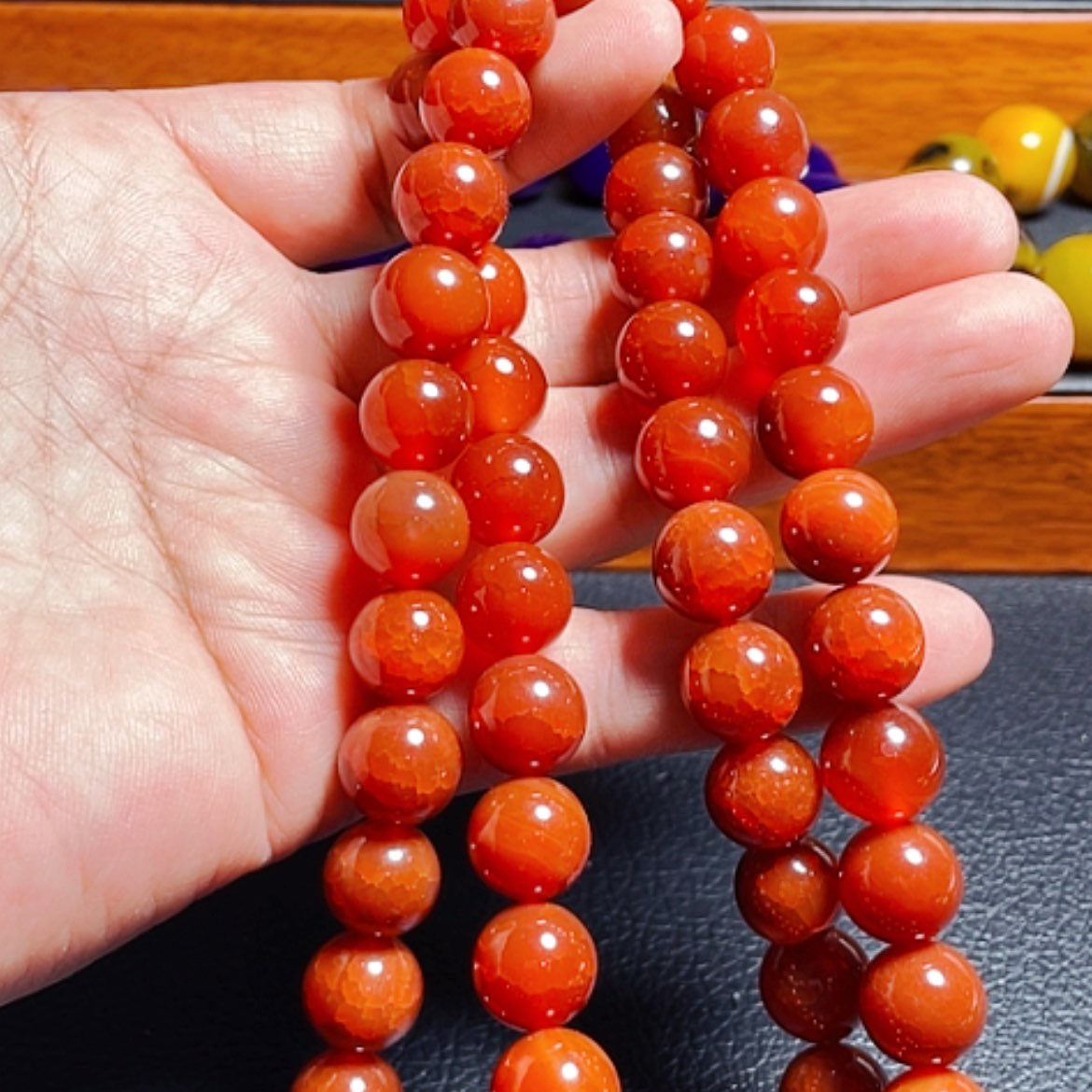 【闪购商品】玛瑙/玉髓手链未镶嵌凤血项莲12