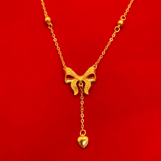 坠链均足银 3店 P3511蝴蝶结在逃公主项链Y字链