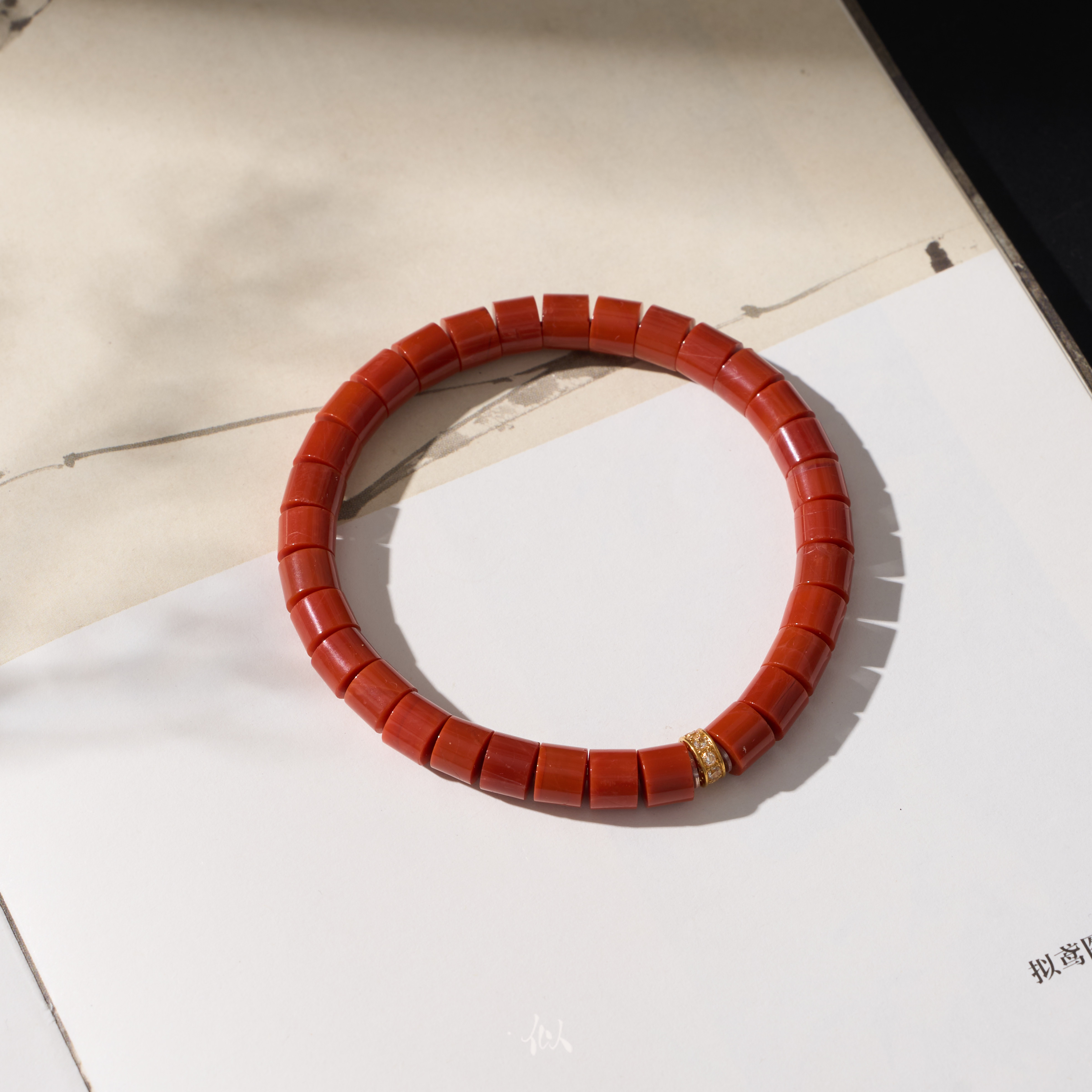 【红璃】·似梓珠宝· 18k南红桶珠手串  多样性发一 SZCC720069