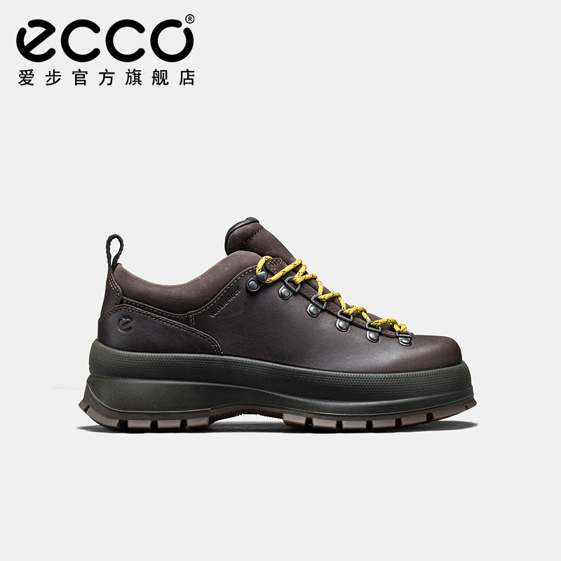 ECCO爱步工装鞋男款美式复古厚底低帮马丁靴皮鞋踪迹30 550614