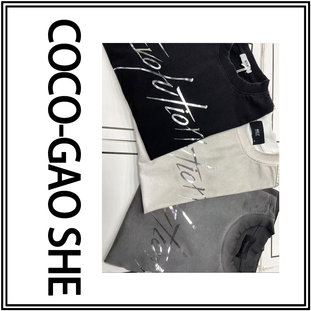 【26号链接-峰哥同款艺术字母】夏季短袖重磅潮牌宽松T恤1041