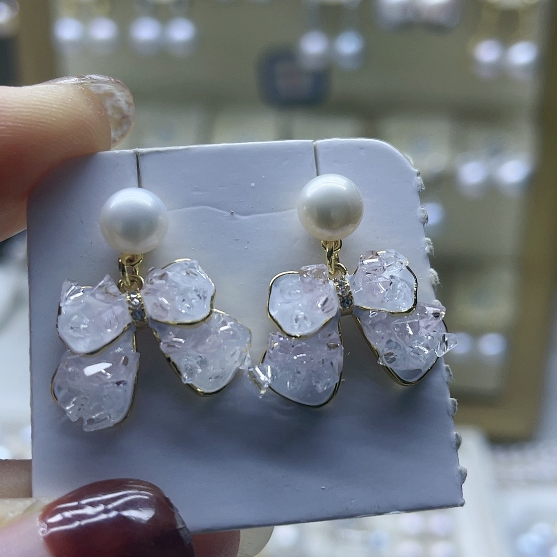 淡水珍珠耳饰银S925镶嵌