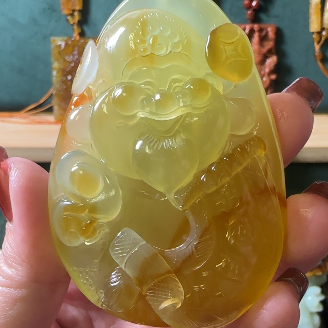 蛇纹石玉颈饰合金诗***野