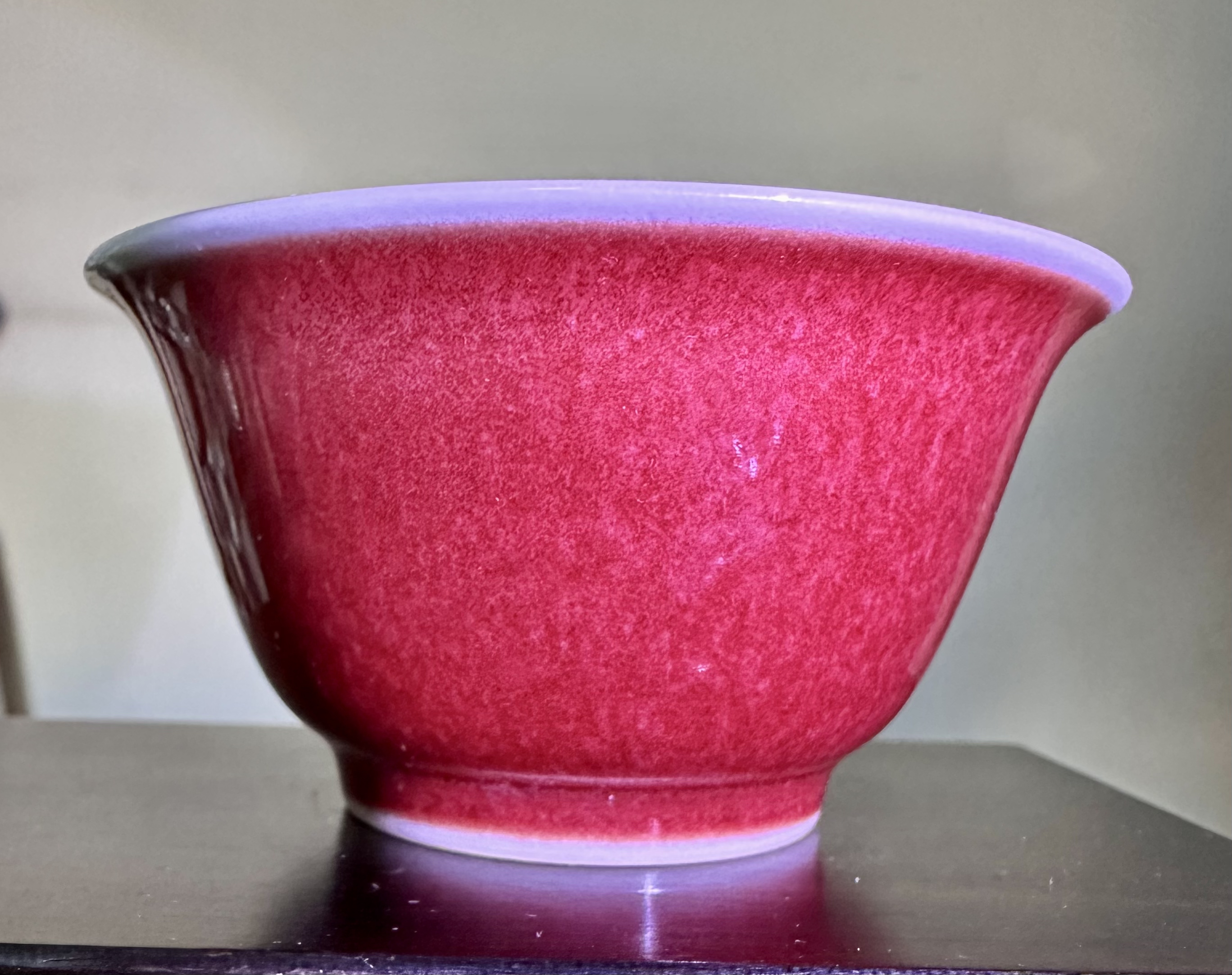 霁红青花“海水纹”若深杯 主人杯 品茗杯