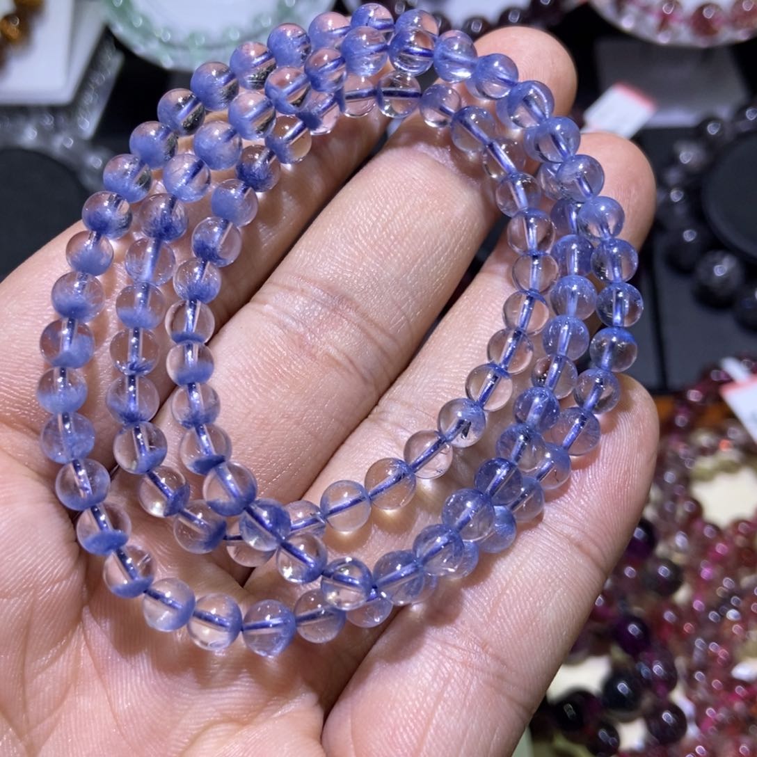 水晶手串未镶嵌蓝线石