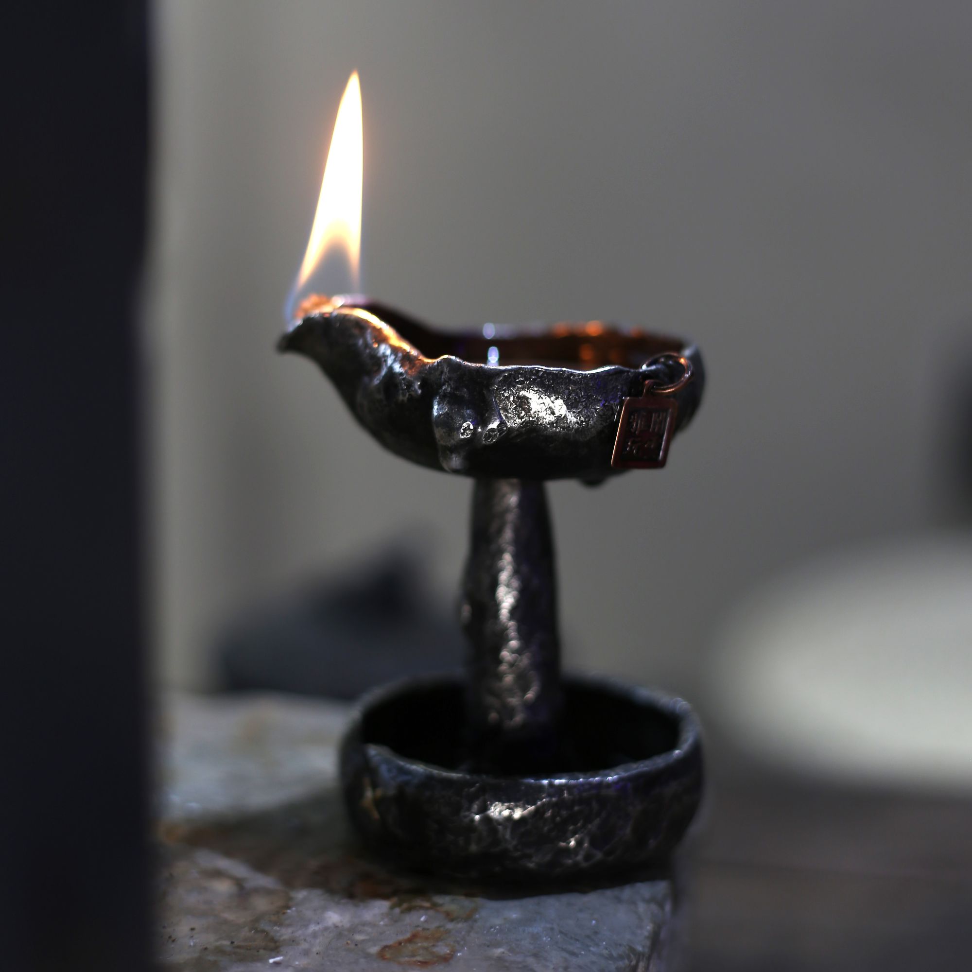 纯手工茶台配件酥油灯茶桌摆件