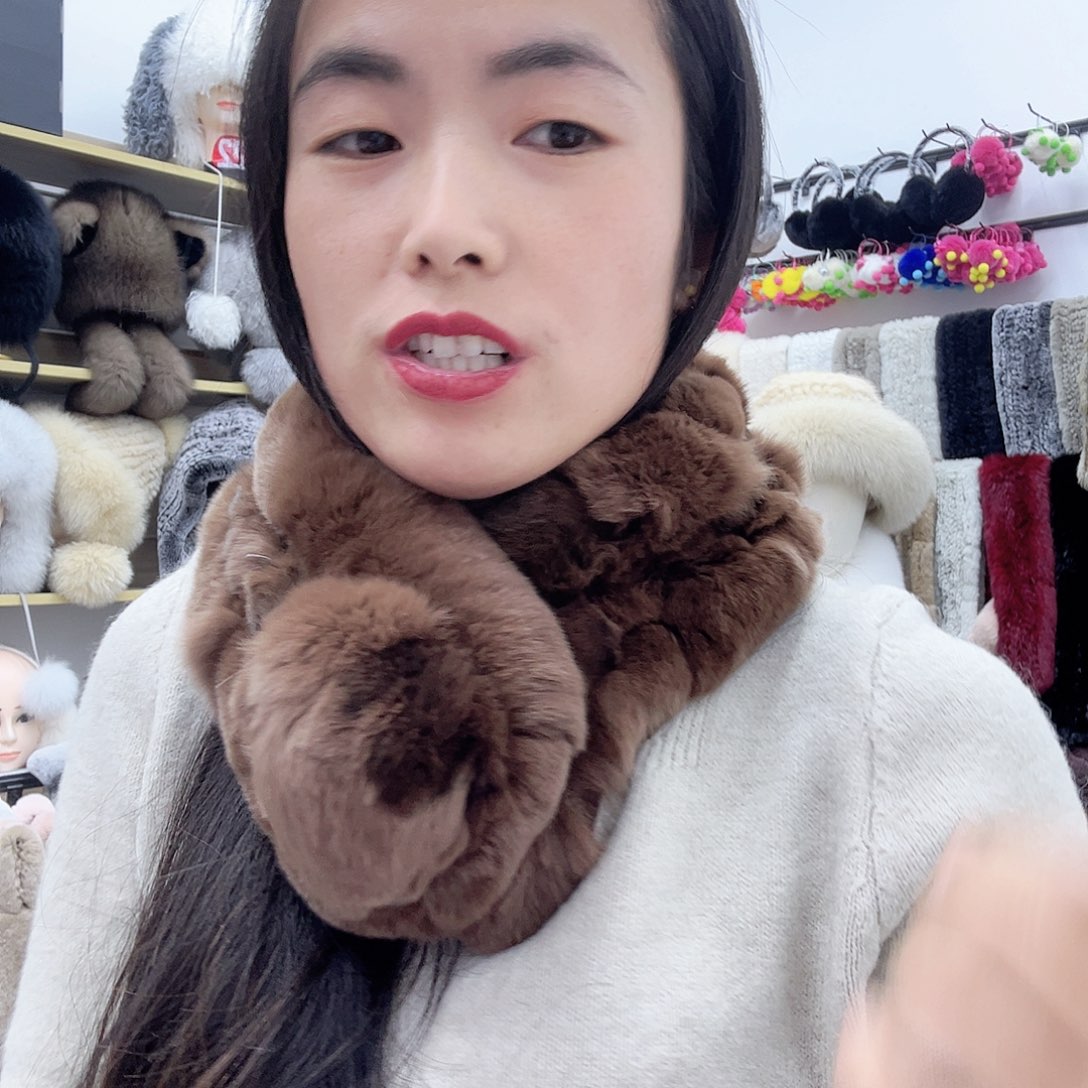 兔毛607瑕疵围巾咖色