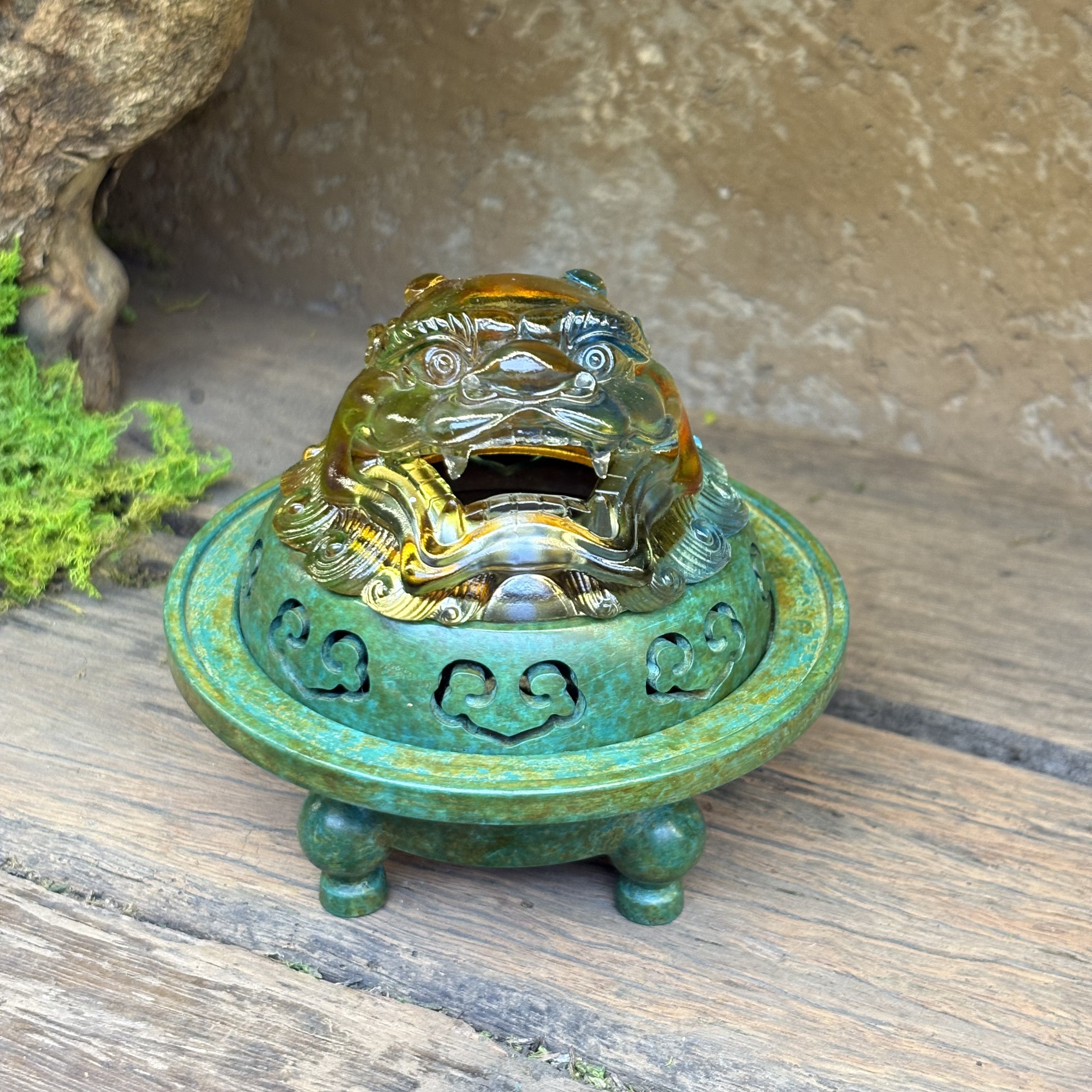 【福器】琉璃狻猊香炉（N00426）