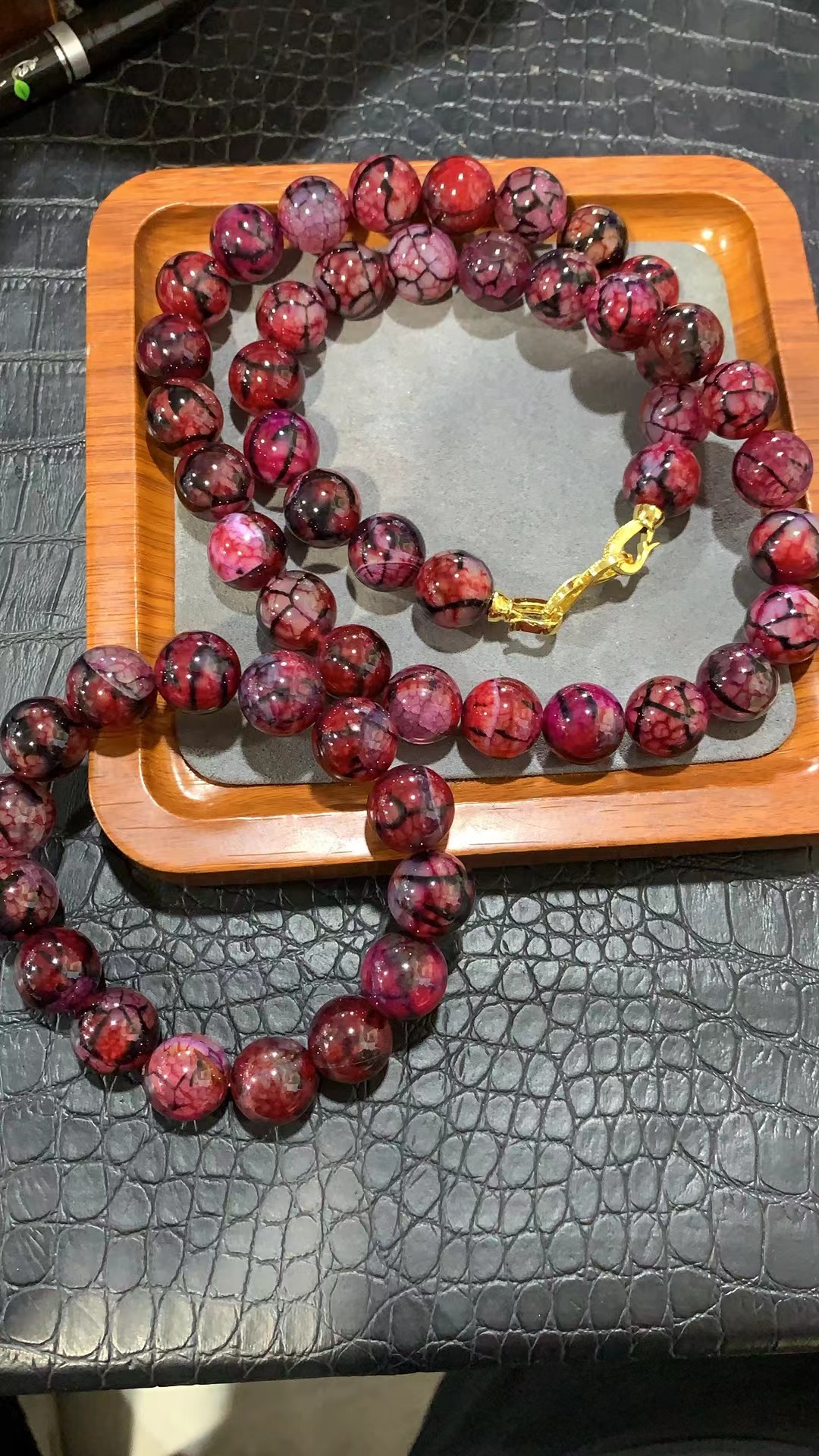 精品血胆金莲项链套装丫0185