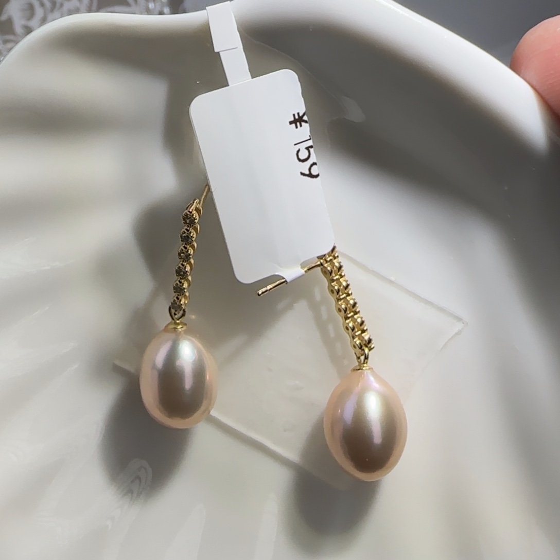 淡水珍珠耳饰银S925镶嵌