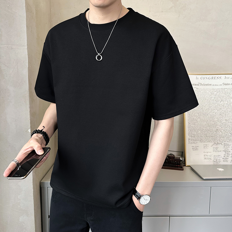 圆领夏季时尚短袖薄款立体拼接insT恤t恤休闲半袖宽松韩版百搭