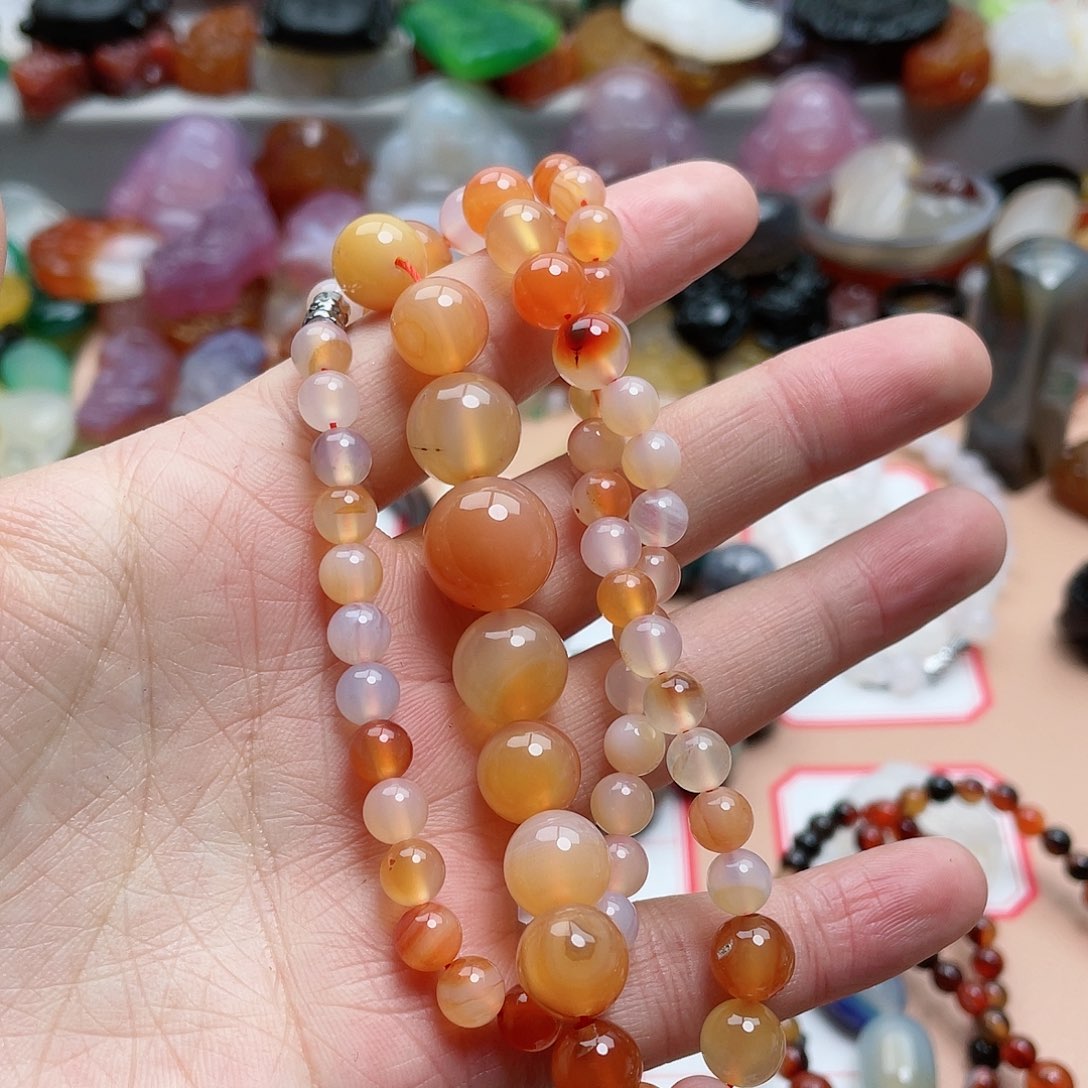 玛瑙/玉髓颈饰合金生**快