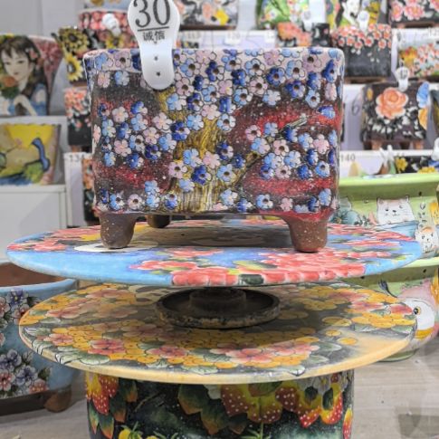 红泥花盆景德镇陶瓷