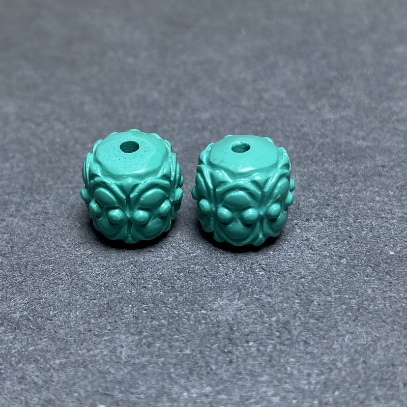 4910手工雕刻走色蒙松并蒂莲腰珠背云顶珠猴头手