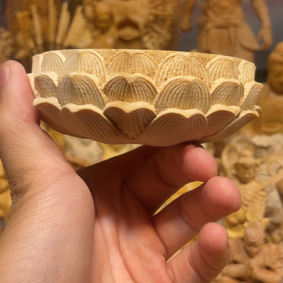 黄杨木瑕疵莲花座