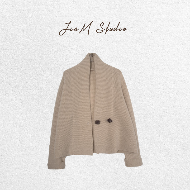 Jinmstudio丨【冬日暖茶】1OO山羊绒细腻亲肤LP开衫602501A5674