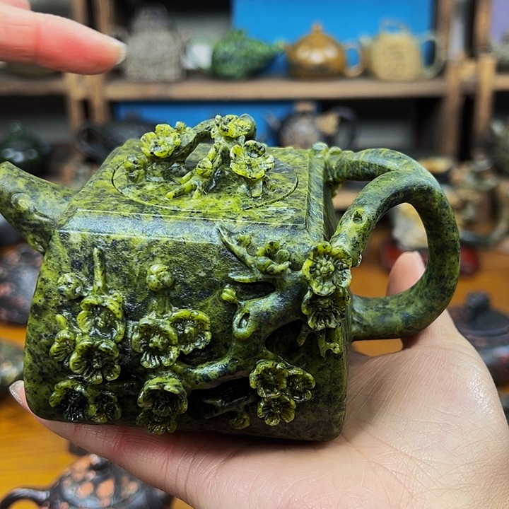 茶空间天然石材藏玉壶CC燃**火