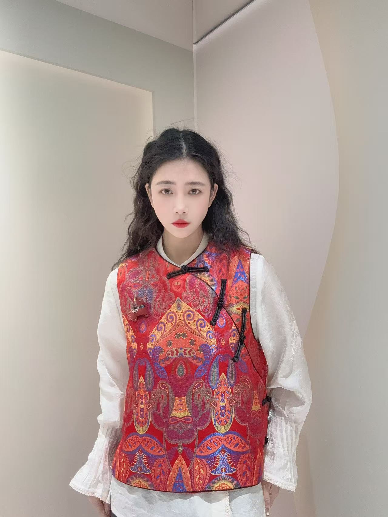 九月  百福纳春   新款新中式国风气质中式宋织锦复古马甲