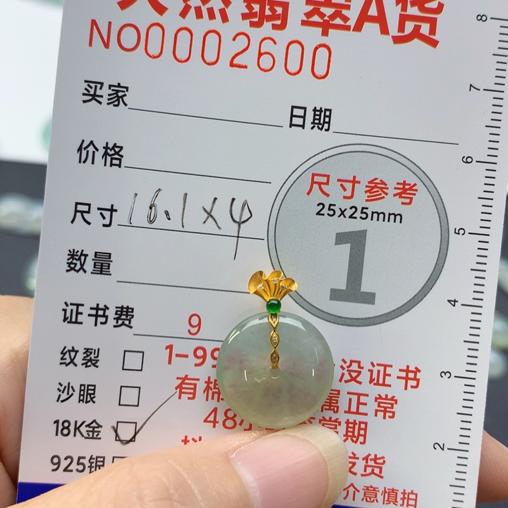 颈饰未镶嵌翡翠天****马平安扣