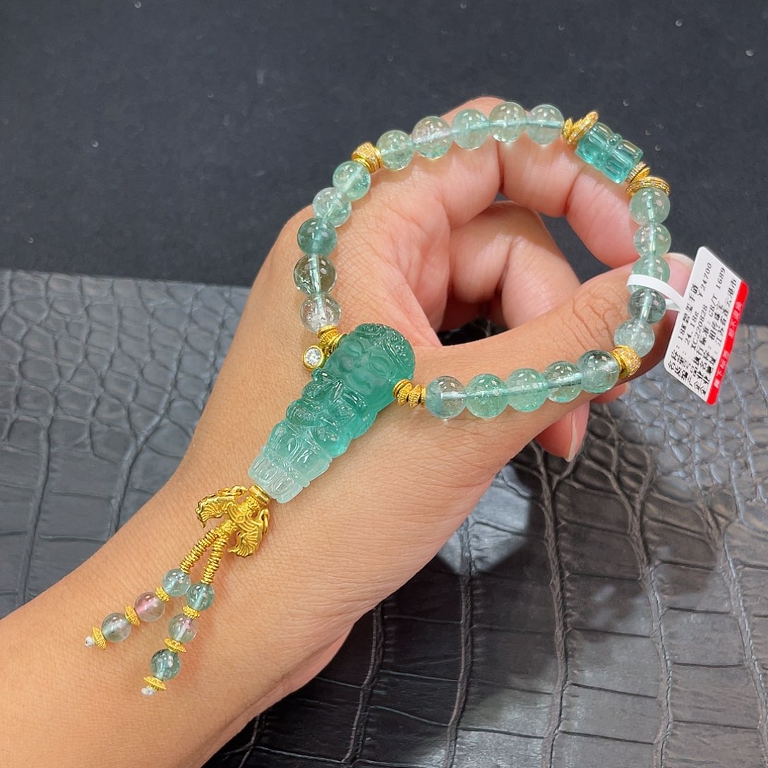 碧玺手链18K金镶嵌 手持设计款