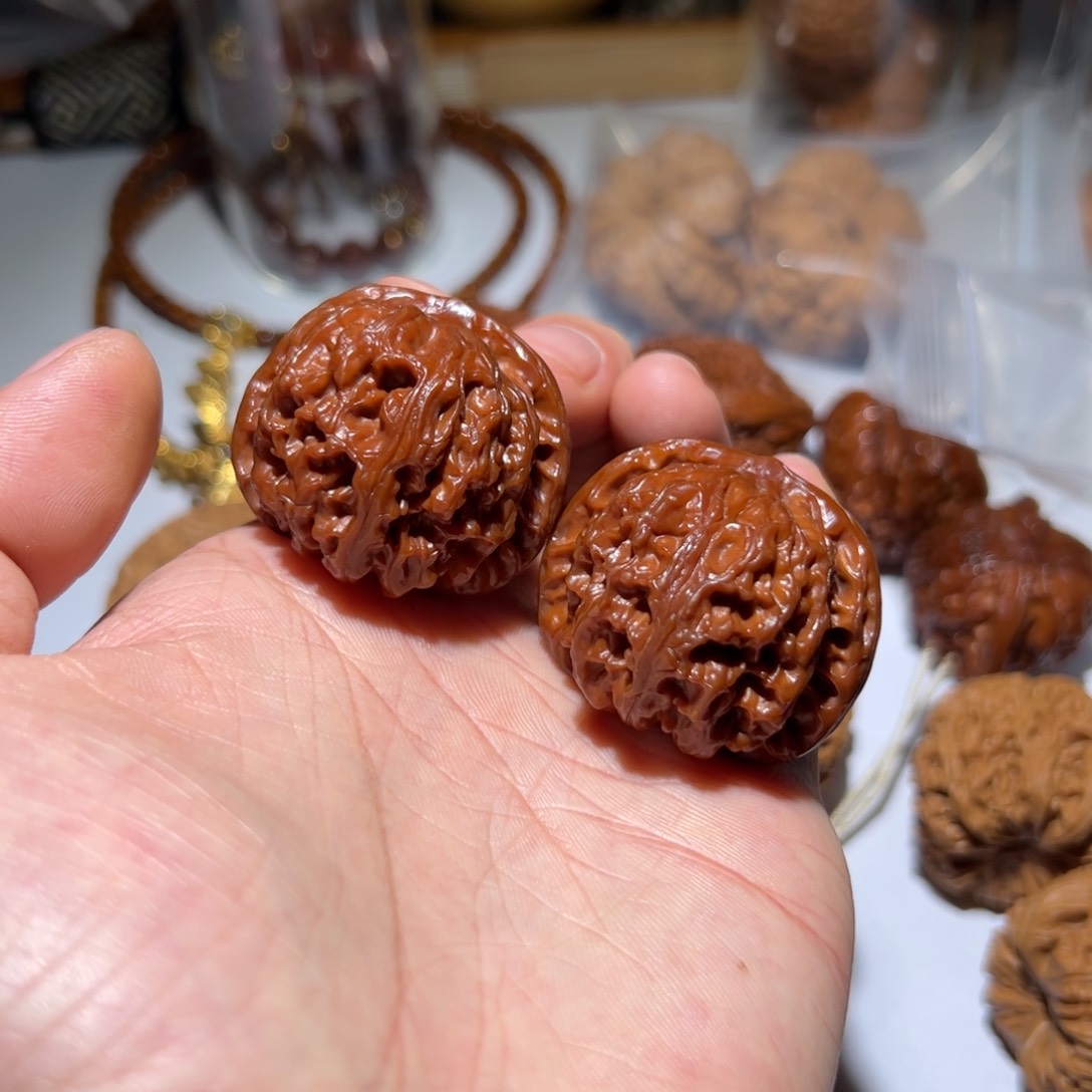 文玩核桃把件40苹果园