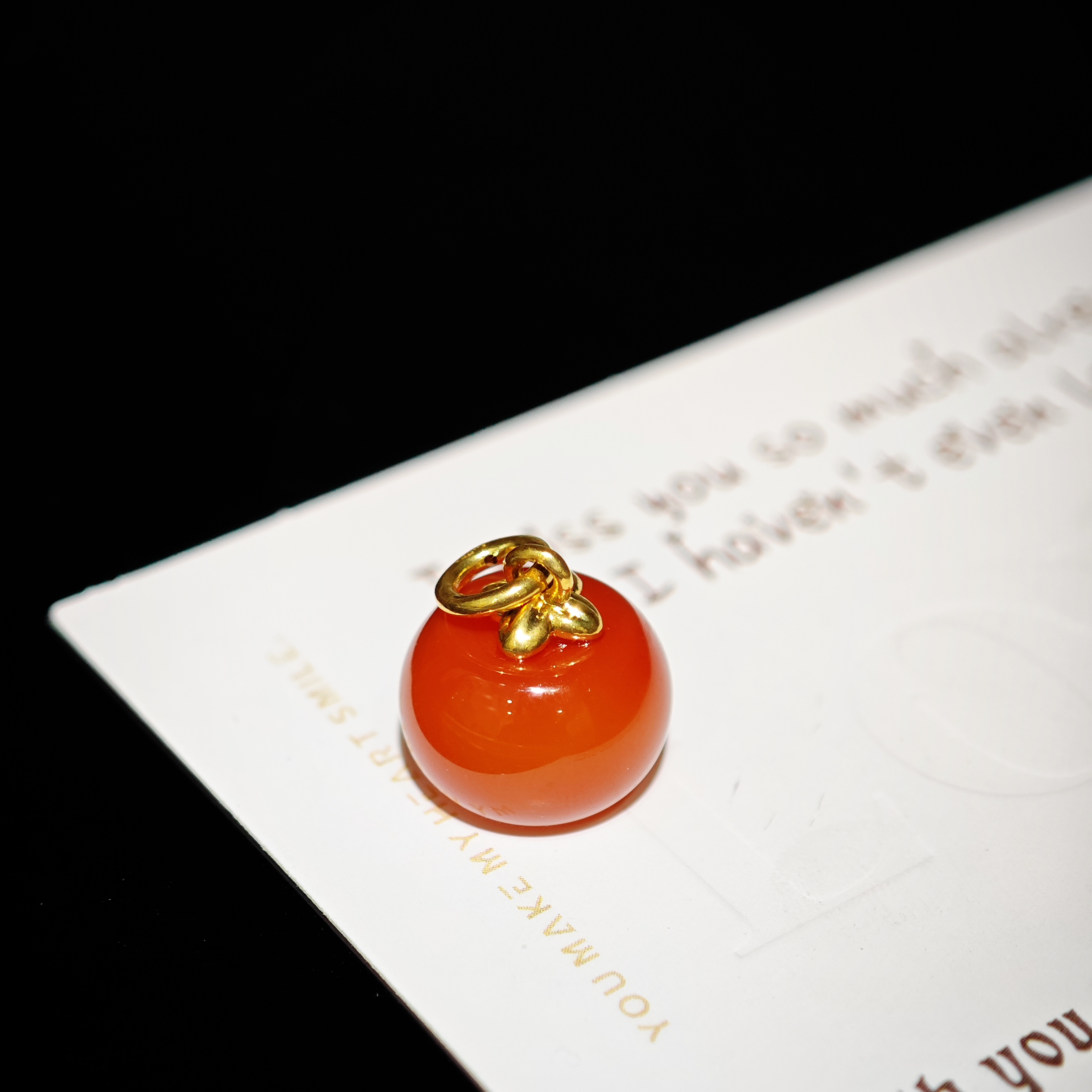 18K金玛瑙吊坠小苹果536号