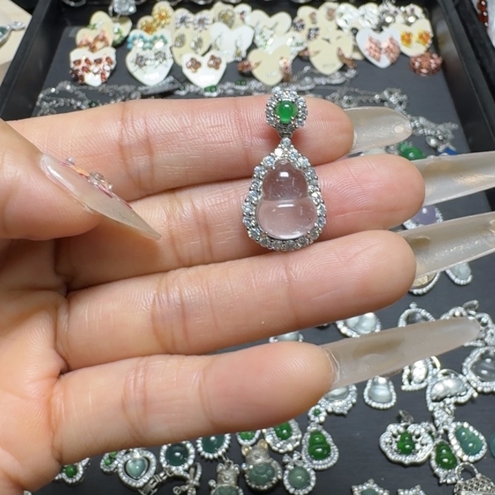 和田玉吊坠(不含链)银S925镶嵌