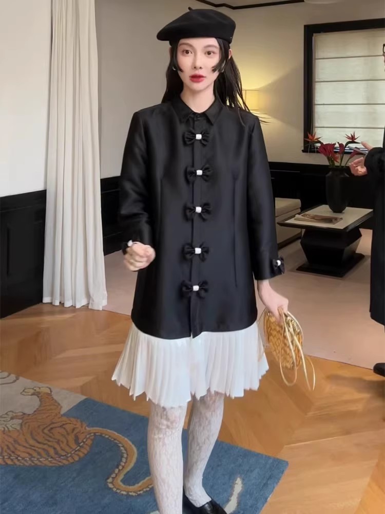 MONA 高级感时髦 短款长款设计连衣裙 秋冬配大衣2024秋冬新款