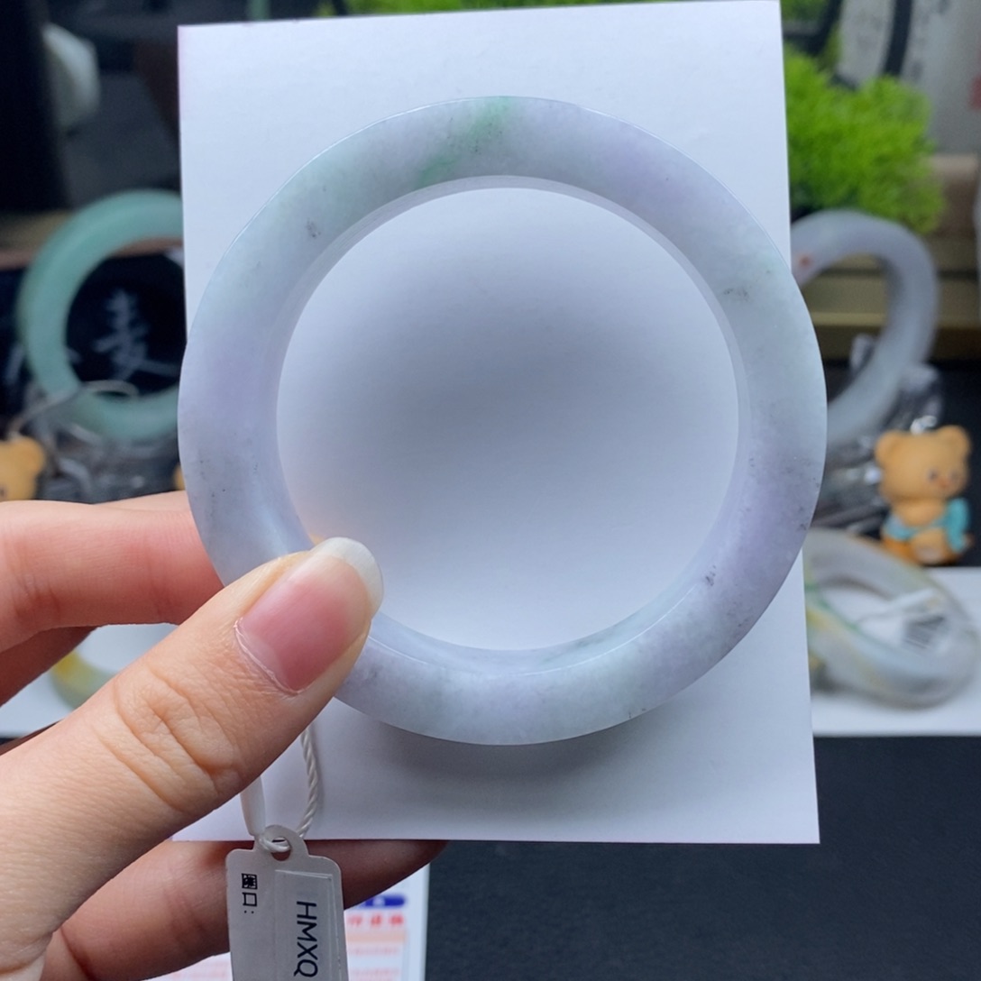 未镶嵌手镯定制翡翠幻彩种水正圈