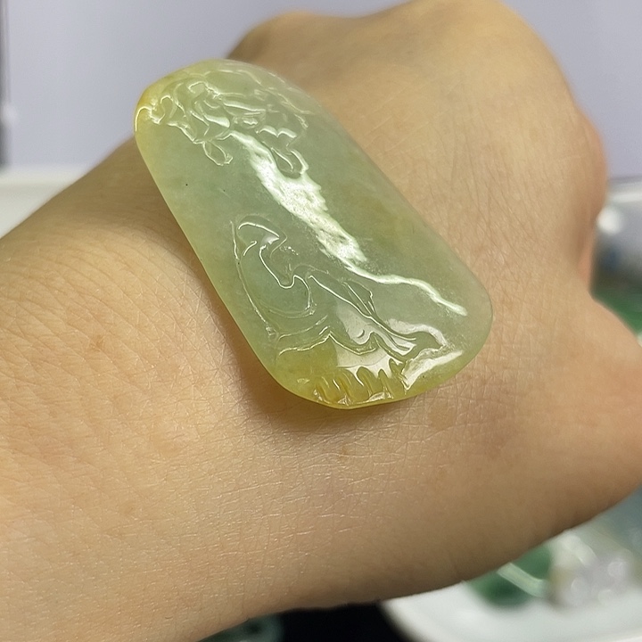 颈饰未镶嵌翡翠A货缅甸翡翠悟道吊坠