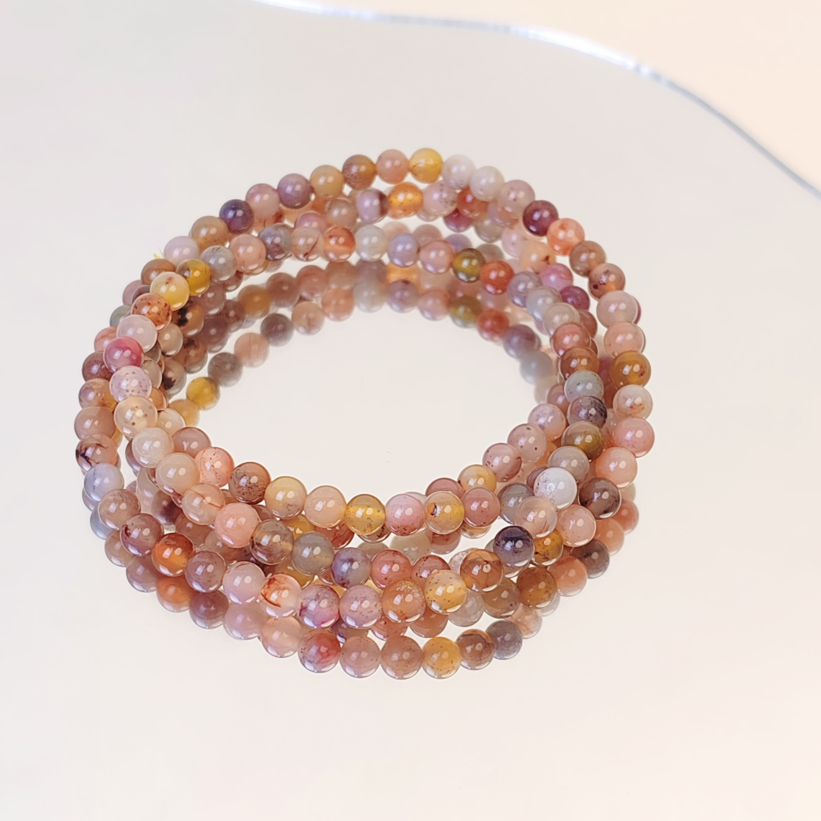 天然盐源玛瑙4mm多圈手串