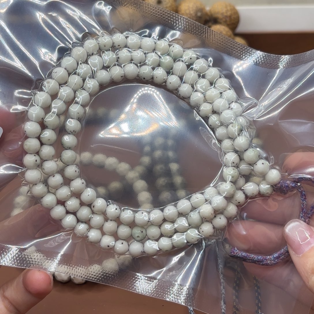 星月菩提吊坠6mm圆珠月留白