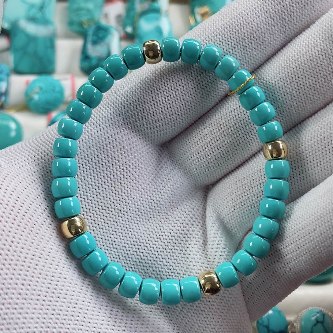 绿松石颈饰18K金镶嵌